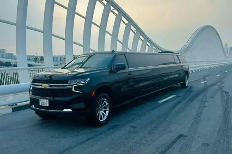 Suburban Black Limousine