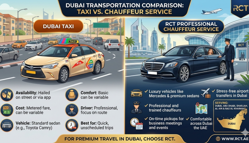 Taxi vs Chauffeur Service Dubai – Which is Better for Comfortable Travel?